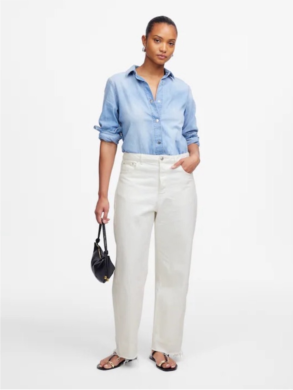 Madewell Pierced Barrel-Leg Jeans - Picture 2 of 6